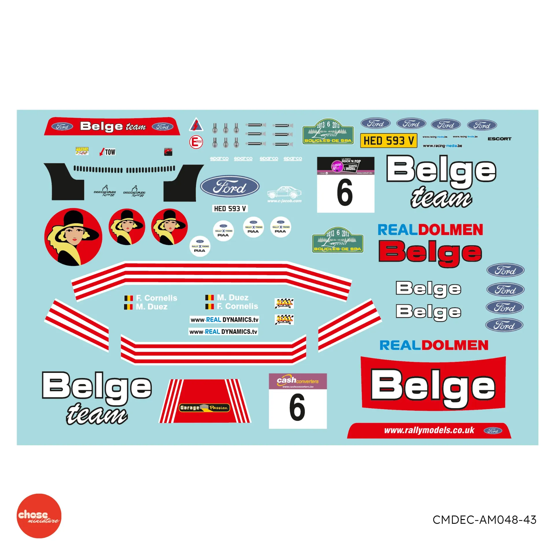 [CMDEC-AM048-43] Ford Escort RS 1800 MKII #6 - Legend Boucles de Spa 2013 - M. Duez - F. Cornelis